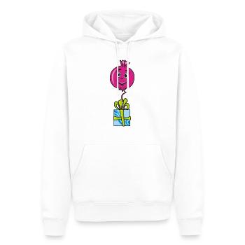 Fröhlicher Cartoon-Granatapfel - Männer Premium Bio Hoodie - Weiß - Vorne - Nico (187cm)