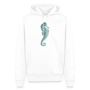 "Seahorse", Boho Line Art Design, Ocean Series - Men’s Premium Organic Hoodie - white - Front - Nico (187cm)