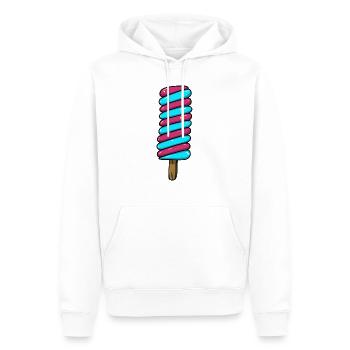 Crème glacée | Crème glacée rose rose bleu | Glace - Sweat à capuche Premium bio Homme - blanc - Devant - Nico (187cm)