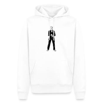 KaffeeAgent - Männer Premium Bio Hoodie - Weiß - Vorne - Nico (187cm)