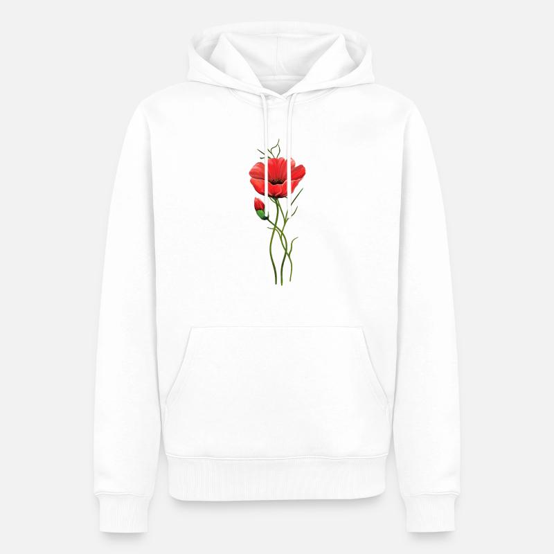 Fleur - Sweat à capuche Premium bio Homme - blanc