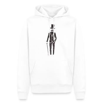 Monsieur en costume - Sweat à capuche Premium bio Homme - blanc - Devant - Nico (187cm)