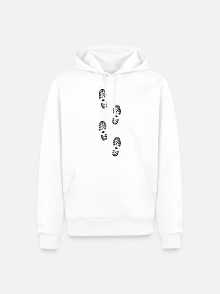 Footprints, hiking (super cheap) - Men’s Premium Organic Hoodie - white