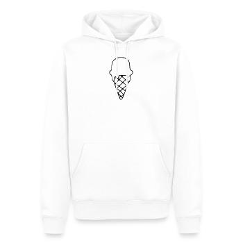 Emoji Ice Cream Sketch Stickers Crème Glacée - Sweat à capuche Premium bio Homme - blanc - Devant - Nico (187cm)