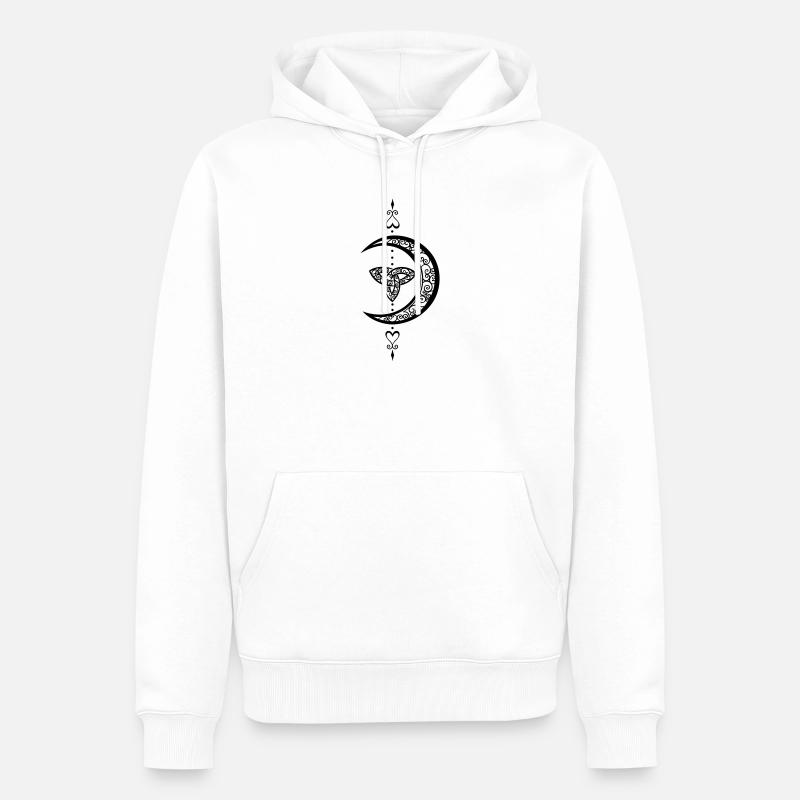 Mond Celtic Trinity Lune - Sweat à capuche Premium bio Homme - blanc