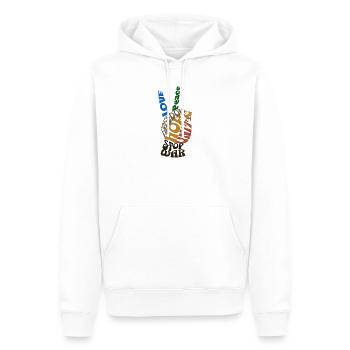 Message vibrant Liberté Design - Sweat à capuche Premium bio Homme - blanc - Devant - Nico (187cm)
