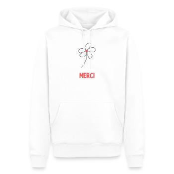 GELIEBTE. VIELEN DANK. DANKE HERRIN - Männer Premium Bio Hoodie - Weiß - Vorne - Nico (187cm)
