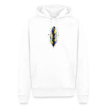 Feder - Männer Premium Bio Hoodie - Weiß - Vorne - Nico (187cm)