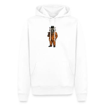 Raccoon Gentleman mit Zigarre - Männer Premium Bio Hoodie - Weiß - Vorne - Nico (187cm)