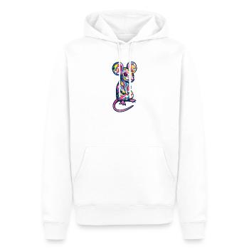 Maus Kunst Bunt Ratte - Männer Premium Bio Hoodie - Weiß - Vorne - Nico (187cm)