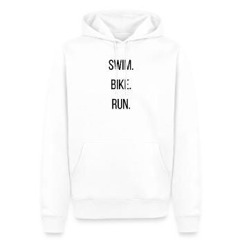 Swim - Bike - Run Triathlon Design - Männer Premium Bio Hoodie - Weiß - Vorne - Nico (187cm)