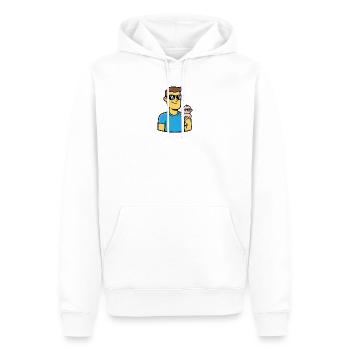 Papa et bébé | Look cool père et partenaire enfant - Sweat à capuche Premium bio Homme - blanc - Devant - Nico (187cm)