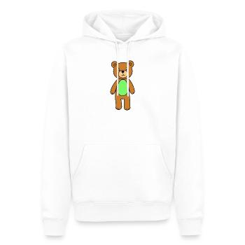 Kuschelbär Grünbauch Cartoon - Männer Premium Bio Hoodie - Weiß - Vorne - Nico (187cm)