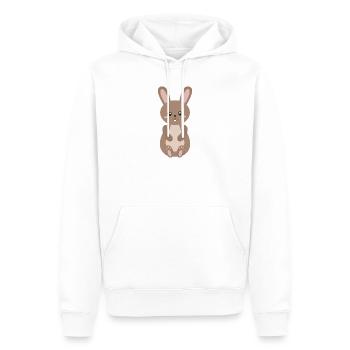 Charmante Hasenplüsch-Illustration - Männer Premium Bio Hoodie - Weiß - Vorne - Nico (187cm)