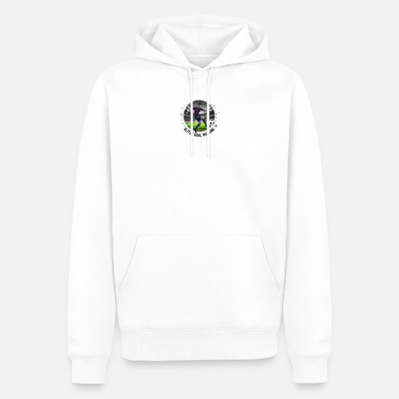Machine à buts à glitch - Sweat à capuche Premium bio Homme - blanc