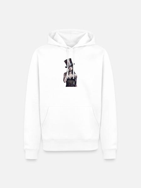 Faszinierende Frau Mit Zylinderhut Im - Männer Premium Bio Hoodie - Weiß