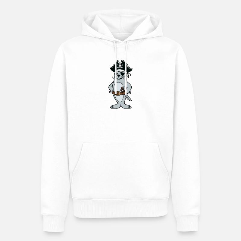 Pirate phoque - Sweat à capuche Premium bio Homme - blanc