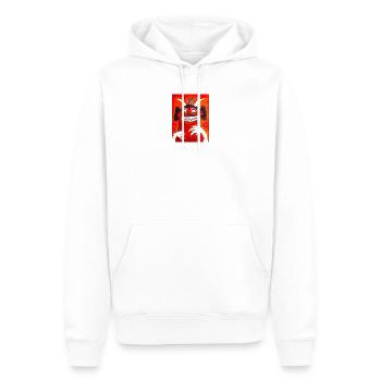 Das Monster - Männer Premium Bio Hoodie - Weiß - Vorne - Nico (187cm)