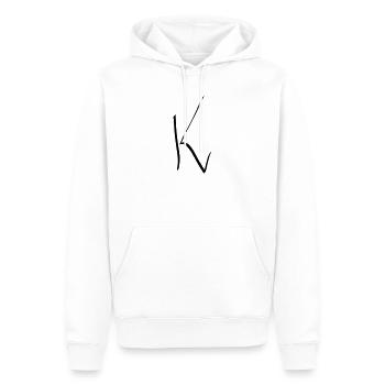 Buchstabe K - Männer Premium Bio Hoodie - Weiß - Vorne - Nico (187cm)