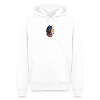 Wolf in the Mountains - Men’s Premium Organic Hoodie - white - Front - Nico (187cm)