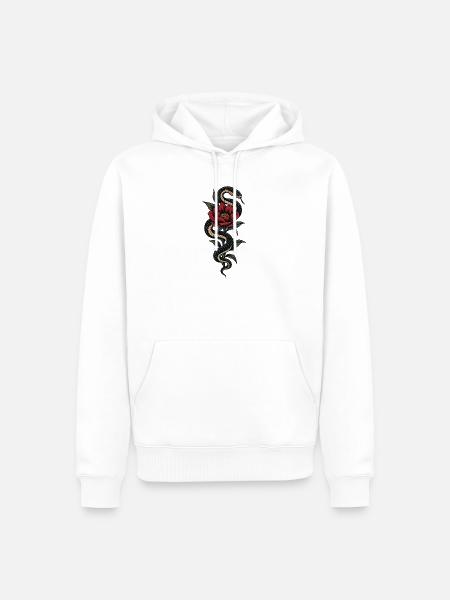 Serpent Bloom - Männer Premium Bio Hoodie - Weiß