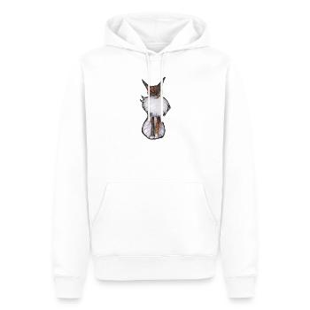 Verspieltes Calico-Katzenporträt - Männer Premium Bio Hoodie - Weiß - Vorne - Nico (187cm)