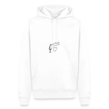 Le vin et le cœur - Sweat à capuche Premium bio Homme - blanc - Devant - Nico (187cm)