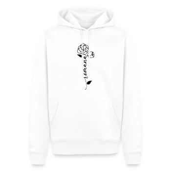 Romana Nom Prénom Nom Fleur - Sweat à capuche Premium bio Homme - blanc - Devant - Nico (187cm)