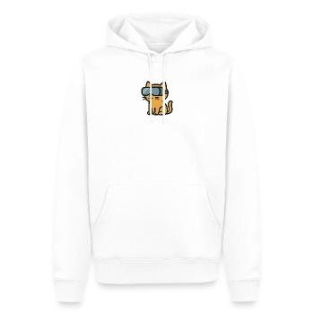 VR Chat: Das immersive Katzenabenteuer - Männer Premium Bio Hoodie - Weiß - Vorne - Nico (187cm)