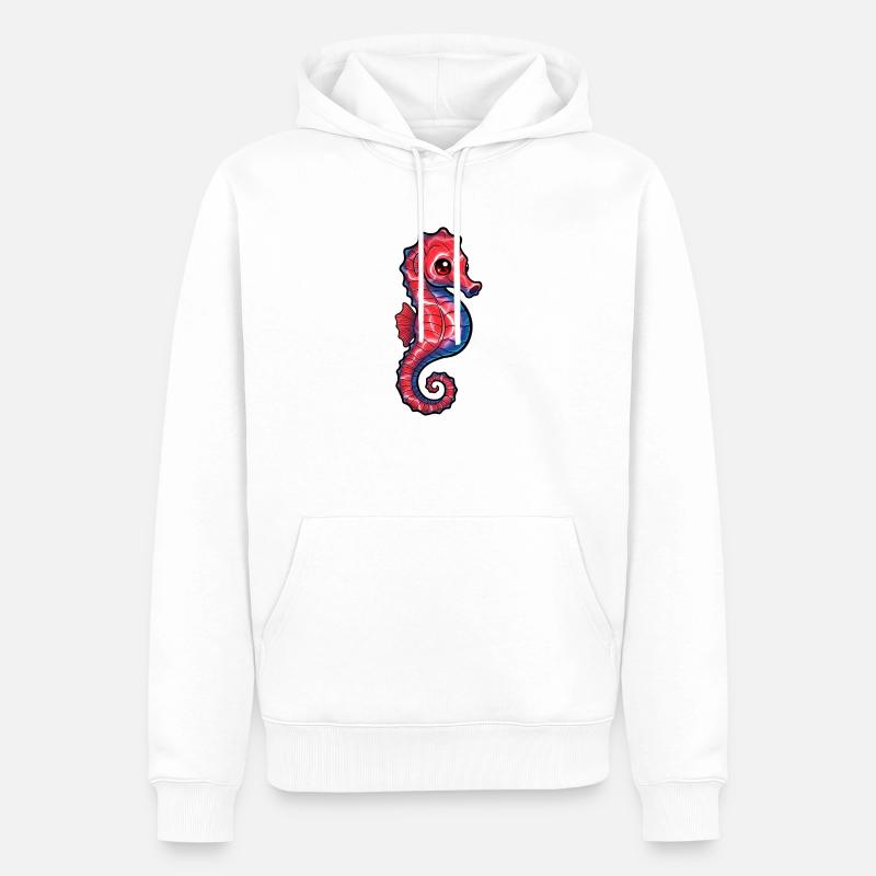seepferdchen - Männer Premium Bio Hoodie - Weiß