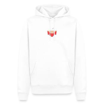 Pyramide de bière pong - Sweat à capuche Premium bio Homme - blanc - Devant - Nico (187cm)