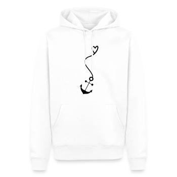 Ancrer avec cœur - Sweat à capuche Premium bio Homme - blanc - Devant - Nico (187cm)