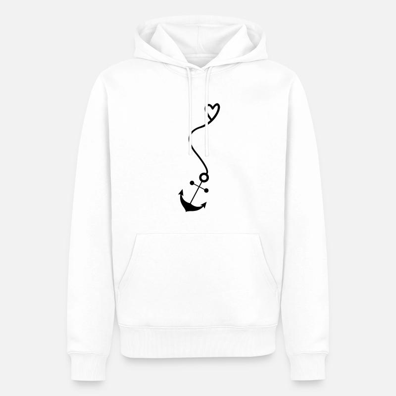 Ancrer avec cœur - Sweat à capuche Premium bio Homme - blanc