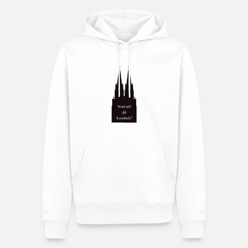 Wat soll dä Quatsch? - Männer Premium Bio Hoodie - Weiß