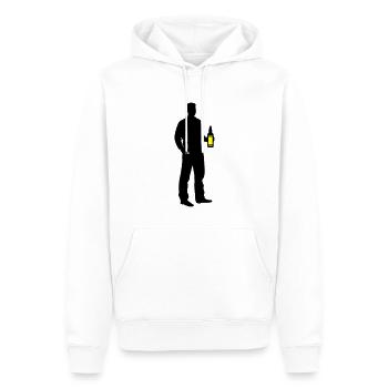 Icône de silhouette de buveur - Sweat à capuche Premium bio Homme - blanc - Devant - Nico (187cm)