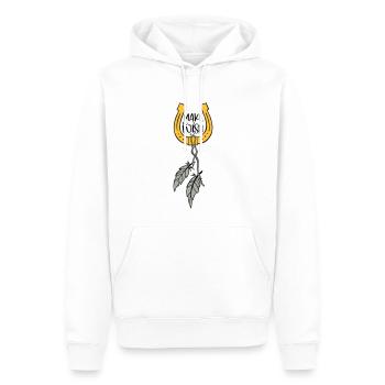 SOUHAIT SABOTS CHEVAL RÊVES CHEVAUX MOTIF DE SOUHAIT - Sweat à capuche Premium bio Homme - blanc - Devant - Nico (187cm)