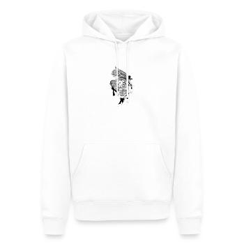 Rose mit Taschen uhr - Männer Premium Bio Hoodie - Weiß - Vorne - Nico (187cm)