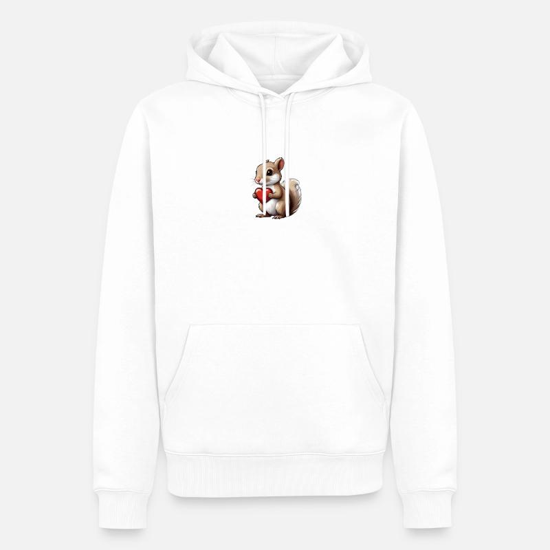 Süßes Eichhörnchen - Männer Premium Bio Hoodie - Weiß