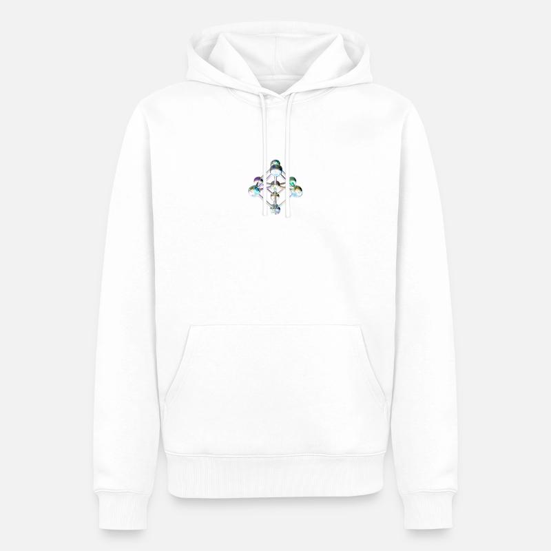 Hallutom - Männer Premium Bio Hoodie - Weiß