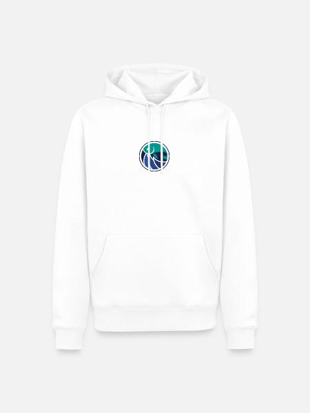 pêche pêche pêche motif logo - Sweat à capuche Premium bio Homme - blanc