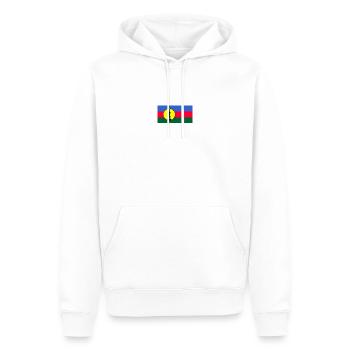 Drapeau indépendantiste Kanak - Sweat à capuche Premium bio Homme - blanc - Devant - Nico (187cm)