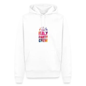 Dicton de l’équipe de fête en Italie - Sweat à capuche Premium bio Homme - blanc - Devant - Nico (187cm)