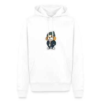 Beagle Chien Hiver - Sweat à capuche Premium bio Homme - blanc - Devant - Nico (187cm)