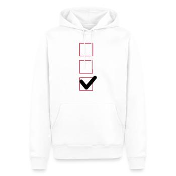 case cocher - Sweat à capuche Premium bio Homme - blanc - Devant - Nico (187cm)