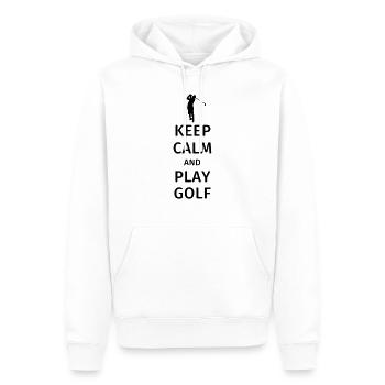 Keep Calm and Play Golf - Sweat à capuche Premium bio Homme - blanc - Devant - Nico (187cm)