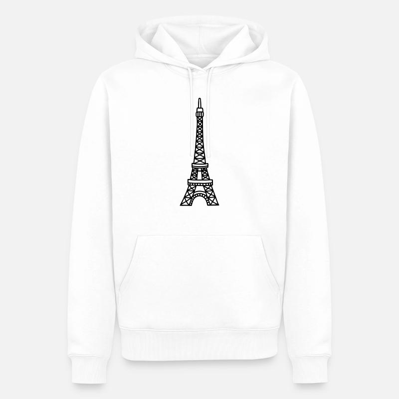 Tour Eiffel - Paris - Sweat à capuche Premium bio Homme - blanc