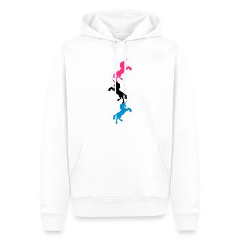 3 Einhörner Turm Muster - Männer Premium Bio Hoodie - Weiß - Vorne - Nico (187cm)