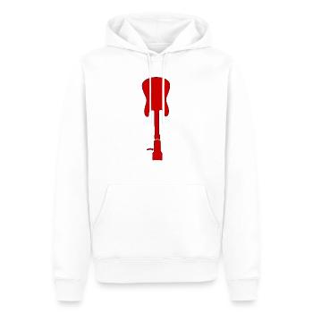 RED Turntable guitar * Rock n Roll Music is life - Männer Premium Bio Hoodie - Weiß - Vorne - Nico (187cm)