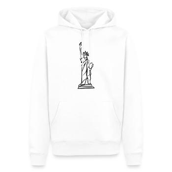 Freiheitsstatue Line Art - Minimalistisch - Männer Premium Bio Hoodie - Weiß - Vorne - Nico (187cm)