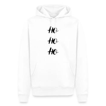 Ho Ho Ho – Minimalistisches Weihnachtsdesign - Männer Premium Bio Hoodie - Weiß - Vorne - Nico (187cm)